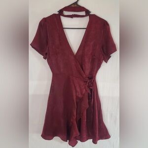 Lush Deep Red Backless Dress